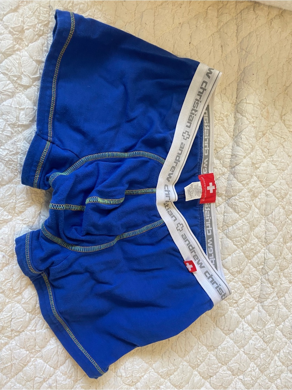 Andrew Christian Royal Blue Kids Boxer Briefs with White Waistband